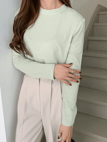 [리엘라]비피아 라운드넥 베이직 긴팔 티셔츠